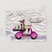 Fashion Shoes Jewelry Zebra Purple Peacock Business Card (Front/Back)