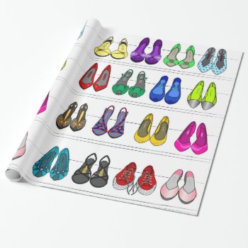 Fashion Shoes Wrapping Paper by CateLE at Zazzle