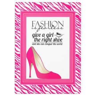 Fashion - Shoes - Zebra Clipboard