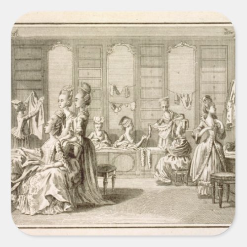 Fashion shop from the Encyclopedia by Denis Did Square Sticker