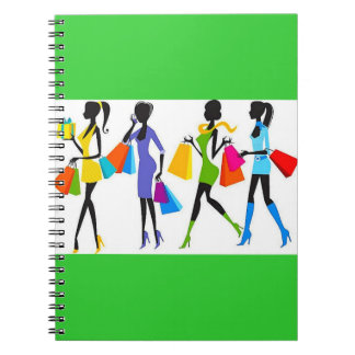 Fashion Shopping Girls Illustration Notebook