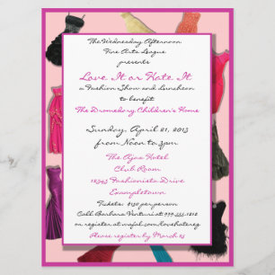 Fashion Show and Luncheon Custom Invitations