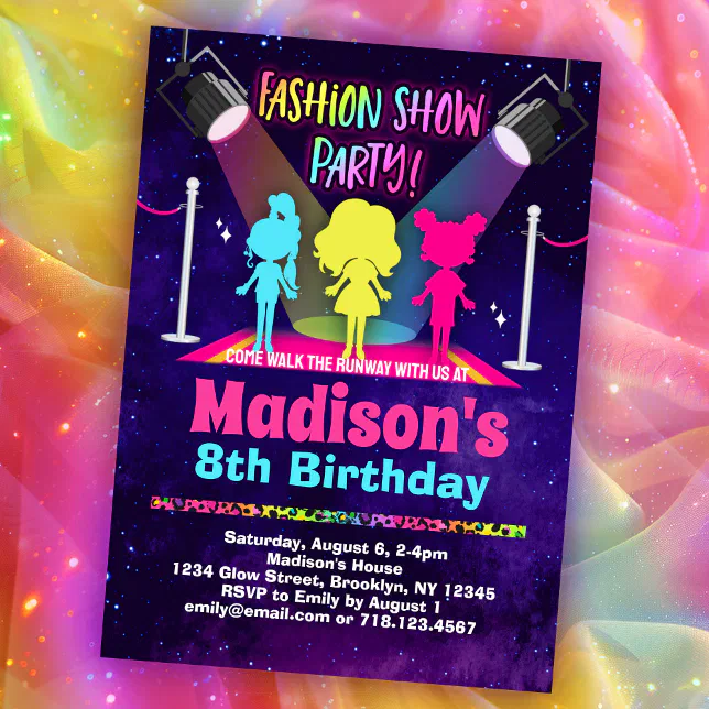 Fashion Show Birthday Party Invitation Zazzle