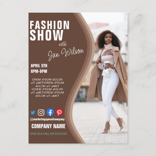 fashion show BUSINESS custom logo flyer Poster  Pe Postcard