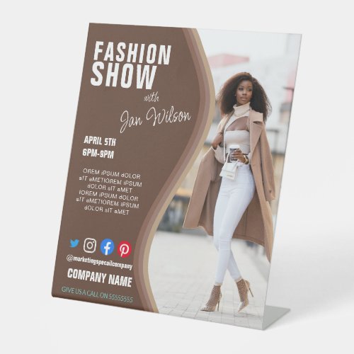 fashion show BUSINESS custom logo flyer Poster  Pedestal Sign