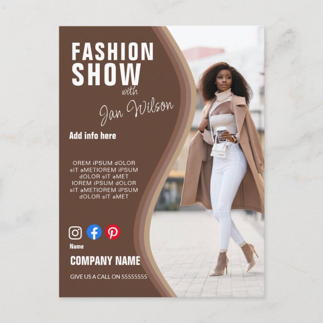 Fashion Show Invitation Flyer Custom Event Ad Postcard (Front)