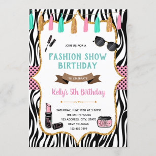 Fashion Show Girls Birthday Invitation Fashion Runway Show 