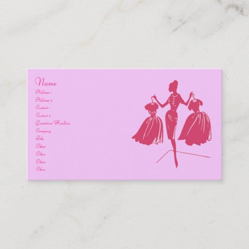 Customizable Fashion Silhouette Business Card Template