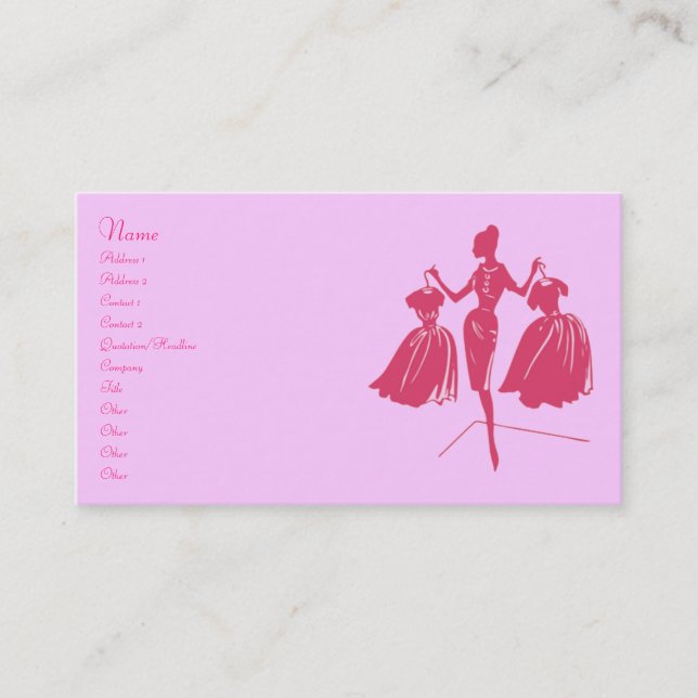 Fashion Silhouette Business Card (Front)