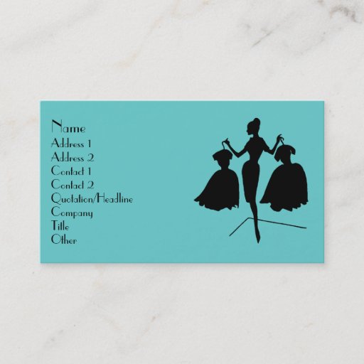 Customizable Fashion Silhouette Business Cards