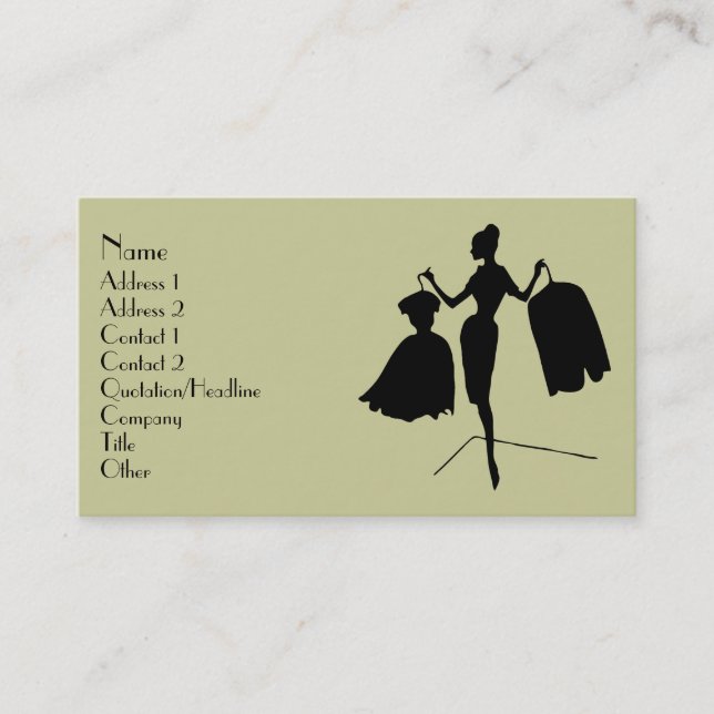 Fashion Silhouette Business Card (Front)