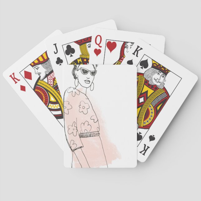 Fashion Sketch Poker Cards (Back)