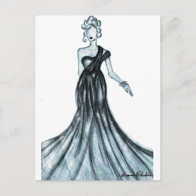 Fashion sketch postcard (Front)