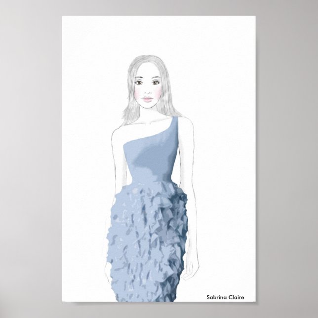 Fashion Sketch - Ruffle Dress Poster (Front)