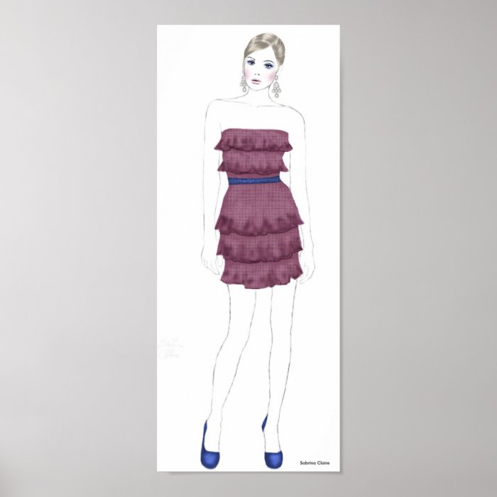 Fashion Sketch   Ruffle Dress Poster