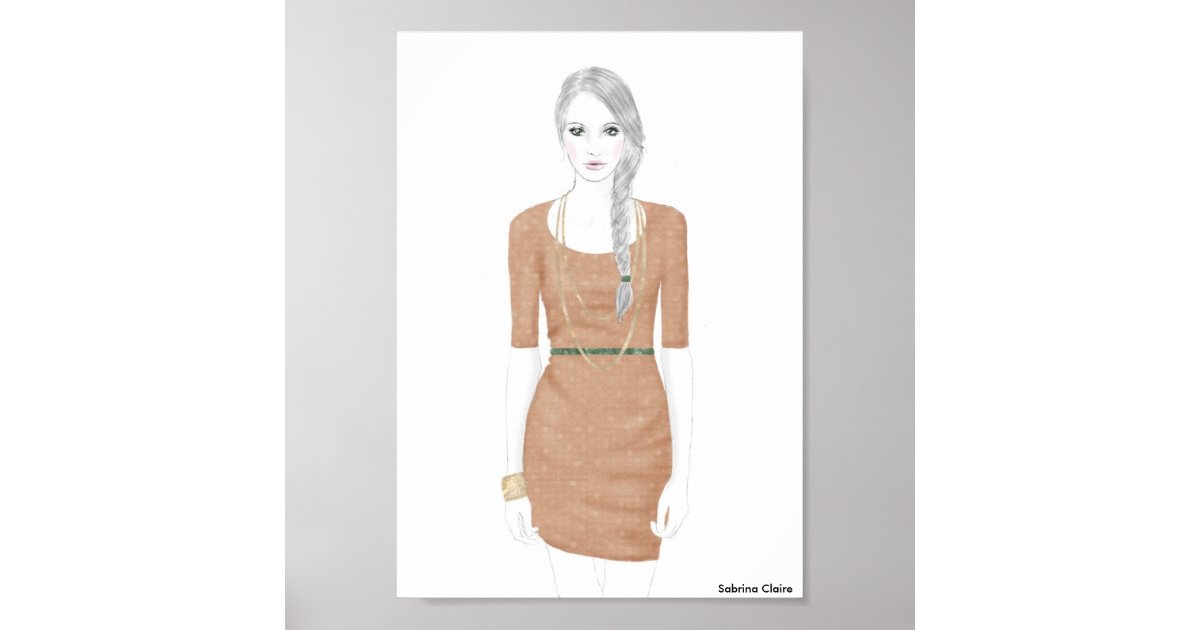 Fashion Sketch - Sweater Dress Poster | Zazzle.com