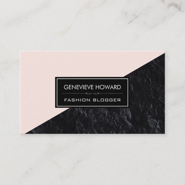 Fashion Slate Geometric Color Block Business Card (Front)