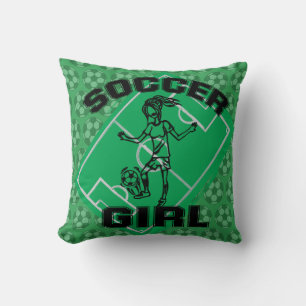 Fashion Soccer girl football design Throw Pillow