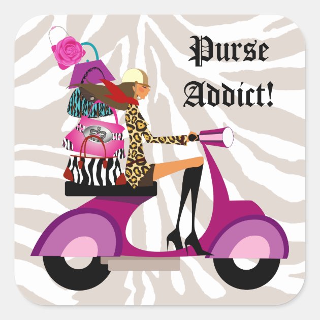 Fashion Stickers Scooter Woman Purses Zebra