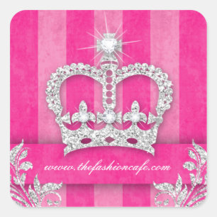 Fashion Stripes Sticker Jewelry Pink Crown