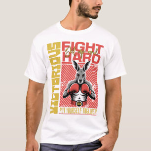 Fashion Style Kangaroo Boxing Fighter Art Design T-Shirt
