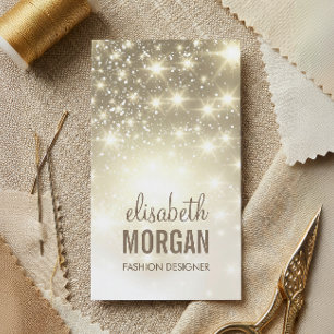 Fashion Stylish - Shiny Sparkles with Gold Glitter Business Card