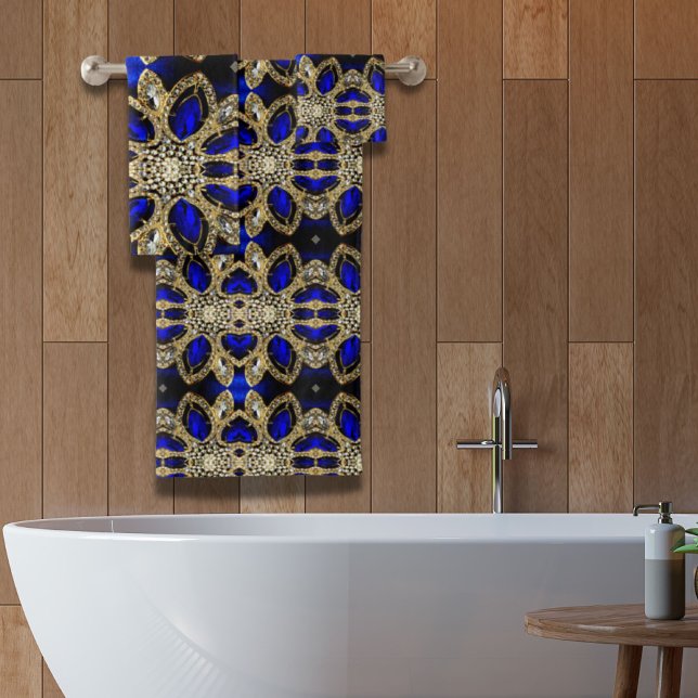 fashion stylish turquoise gold silver royal blue  bath towel set (fashion stylish turquoise gold silver royal blue bath towel set)