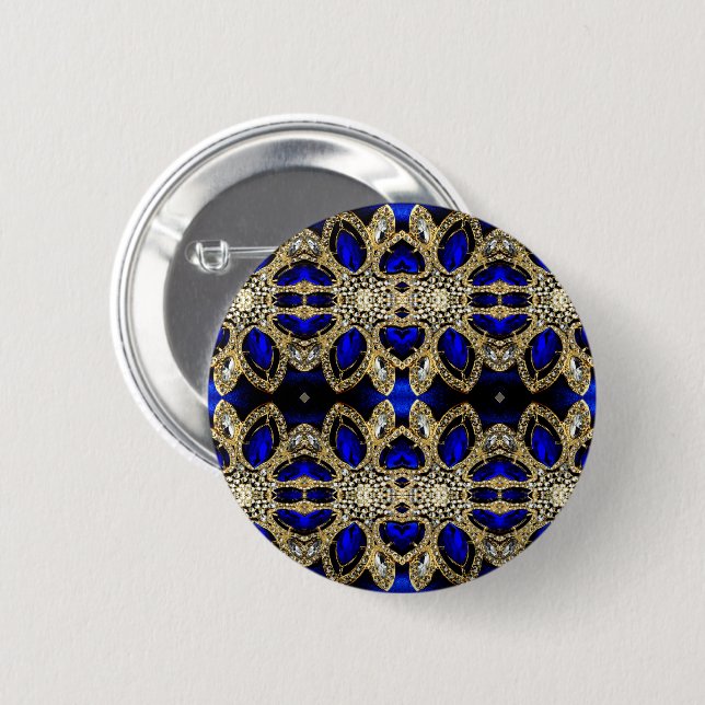 fashion stylish turquoise gold silver royal blue  button (Front & Back)