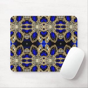 fashion stylish turquoise gold silver royal blue mouse pad