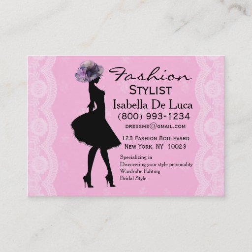 Customizable Fashion Stylist Business Cards