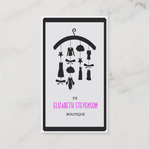 Customizable Fashion Stylist Designer Wardrobe Boutique Business Cards