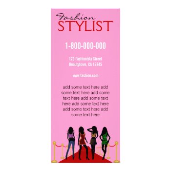 Fashion Stylist Promotional Rack Card Template by sunnymars at Zazzle