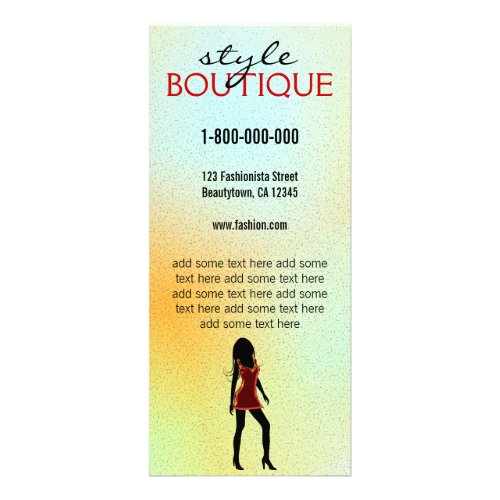 Fashion Stylist Rack Card Template