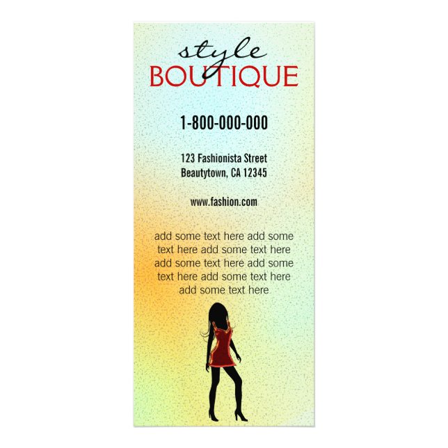 Fashion Stylist Rack Card Template (Front)