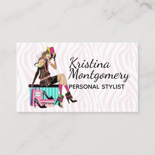 Fashion Stylist Shopper Gal Business Card