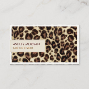 Fashion Stylist - Trendy Leopard Print Business Card