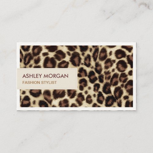 Fashion Stylist _ Trendy Leopard Print Business Card