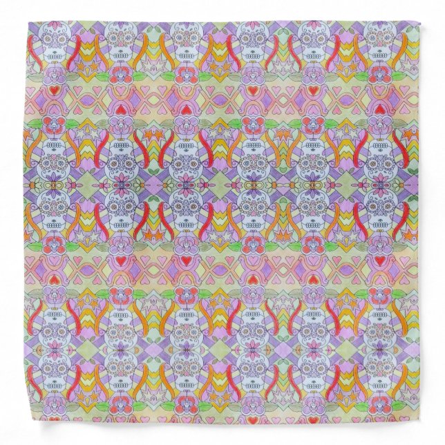 Fashion Sugar Skull Bandana (Front)
