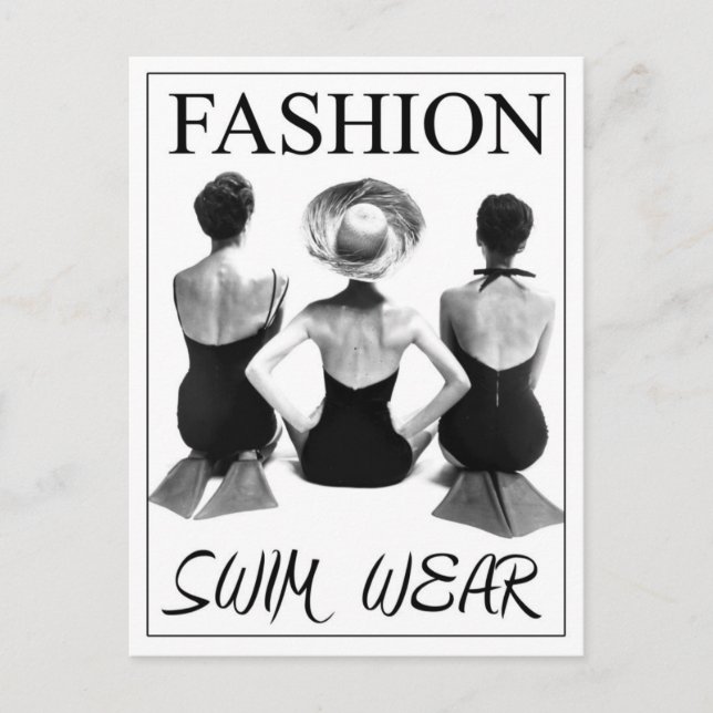 Fashion Swimwear 1950 Postcard (Front)