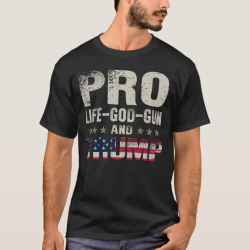 Fashion T_Shirt _ Pro Life God Gun And Trump Save 