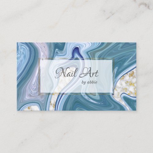 Fashion Teal and Purple Agate Swirls Business Card