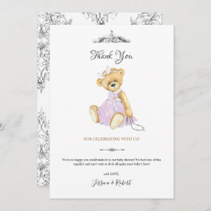 Fashion teddy bear little lady Thank You Card