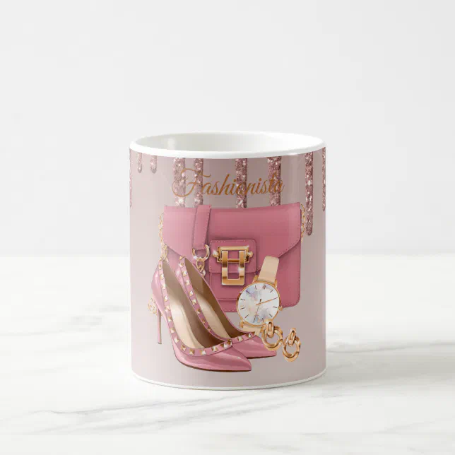 Fashion Theme Designer Glitter Coffee Mug  (Center)