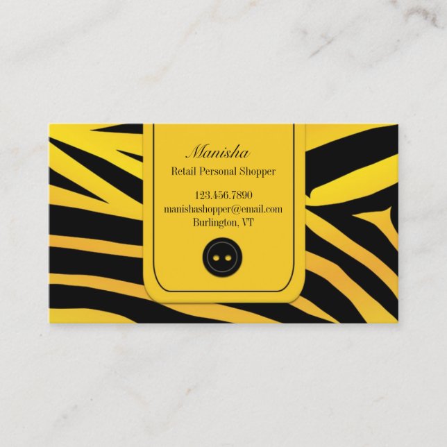 Fashion Tiger Stripes Business Card Template (Front)