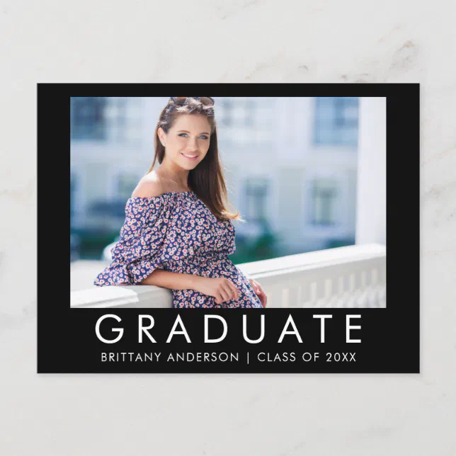 Fashion Trendy Graduation Photo Party Invitation | Zazzle