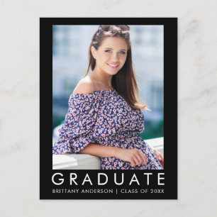 Fashion Trendy Graduation Photo Party Invitation L Postcard