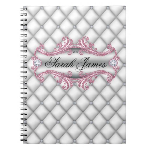 Fashion Tufted Diamond Portfolio Bridal Shower Notebook