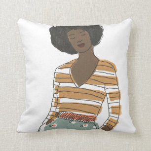 Fashion Vignette Portrait Throw Pillow