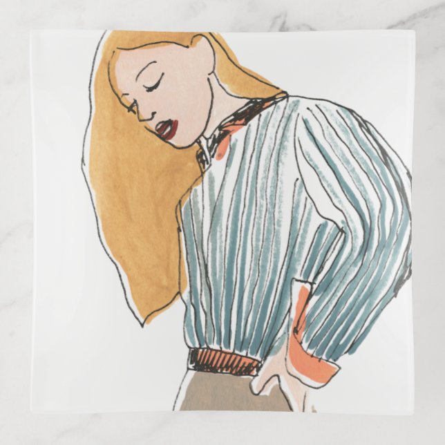 Fashion Vignette Trinket Tray (Front)