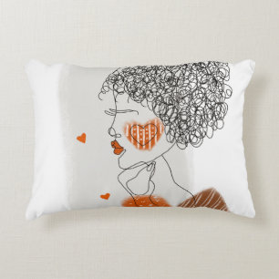 Fashion Woman: Graphic Black Lines Accent Pillow